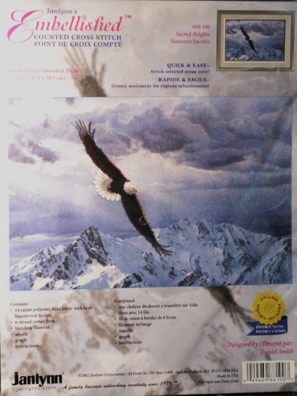 Janlynn Cross Stitch Kit Sacred Heights Soaring Eagle Nature America's 250th New